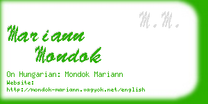 mariann mondok business card